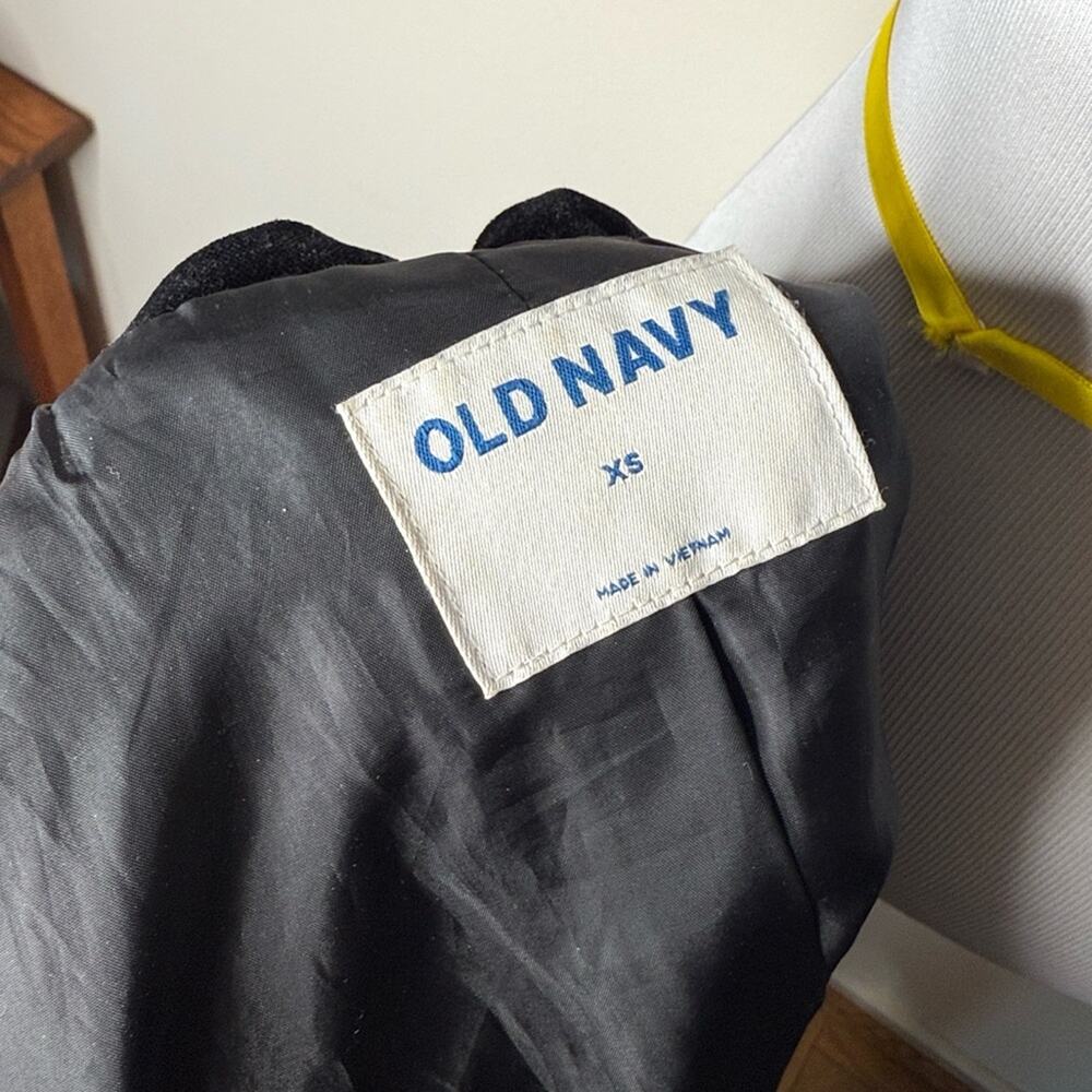 Old Navy Black Velvet Long Blazer - Picture 3 of 5